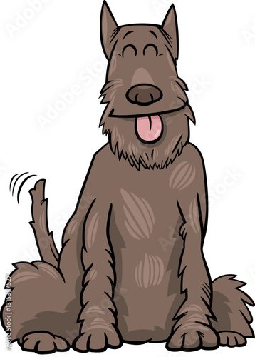 happy cartoon schnauzer dog animal character