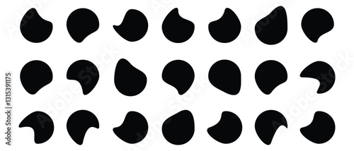set of abstract organic blob shapes icon. blob shapes icon white background.