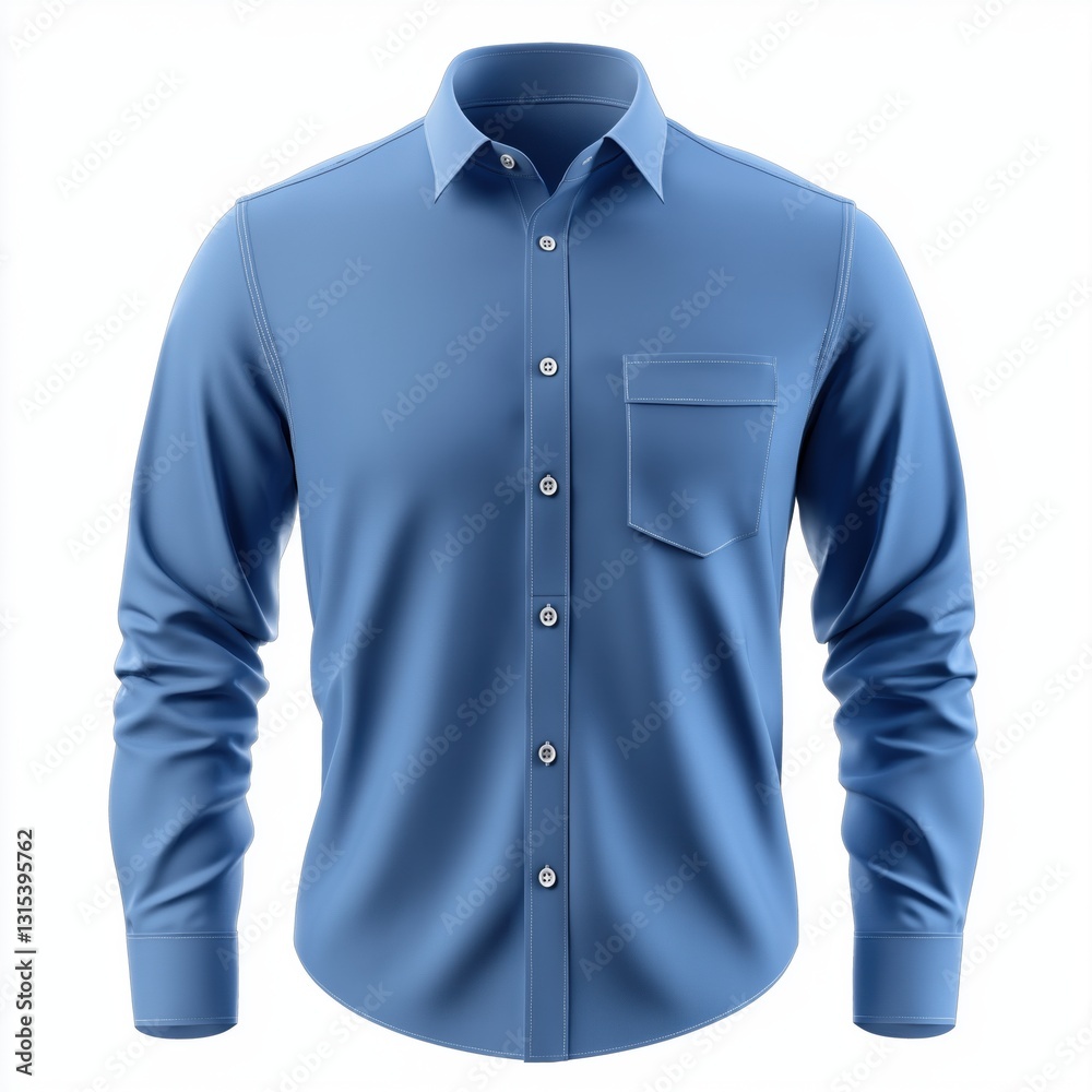 electric blue, short-sleeved, button-down shirt, with visible texture and detail, and simple, classic button-down collar and chest pockets electric blue, short-sleeved, button-down shirt, with visible texture and detail, and simple, classic button-down collar and chest pockets