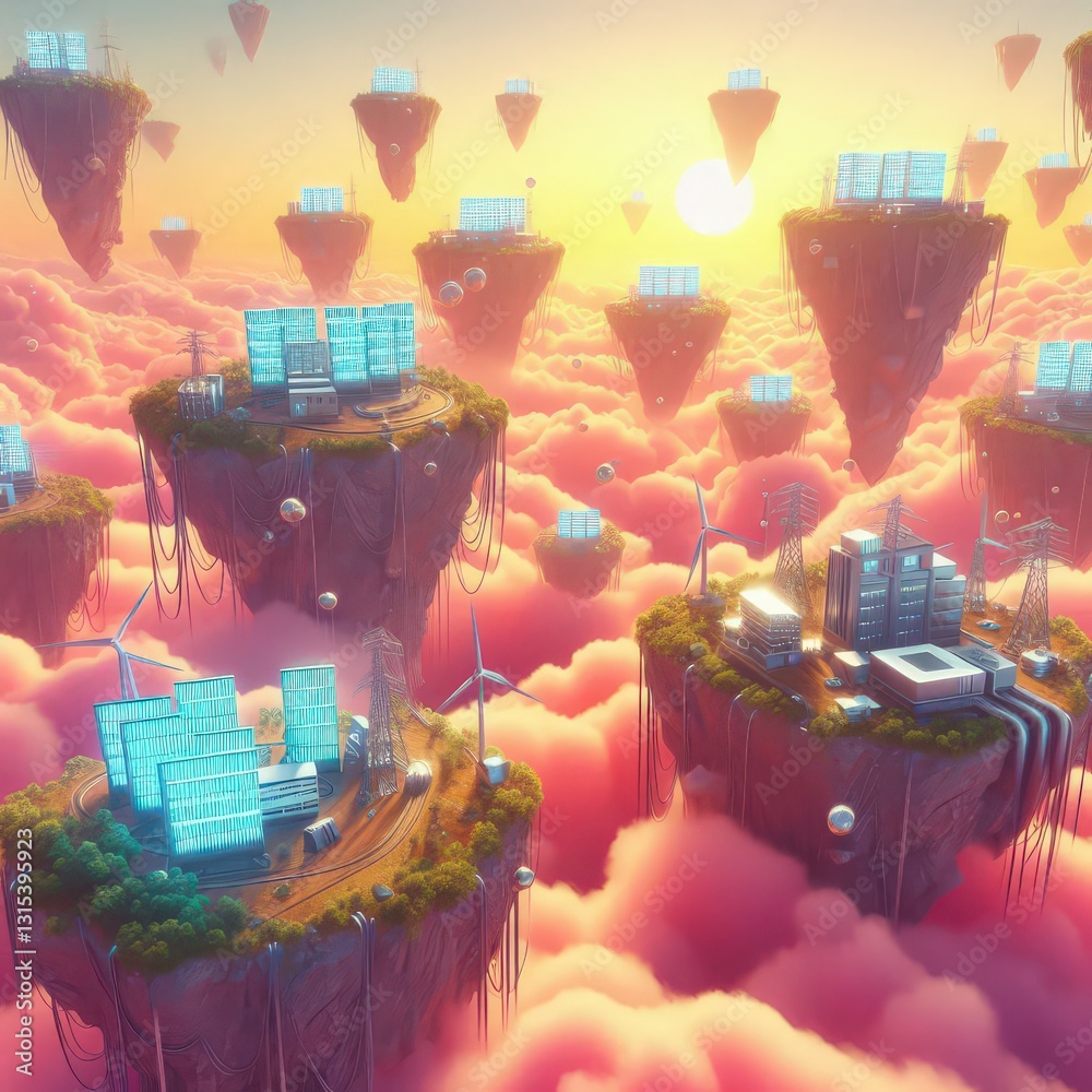 Obraz premium Skybound Energy Islands