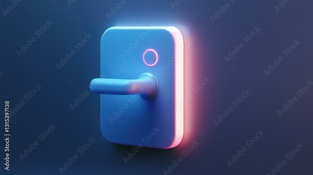 Futuristic Door Handle with Glowing Light: Modern Design for Technology and Innovation Themes Futuristic Door Handle with Glowing Light: Modern Design for Technology and Innovation Themes