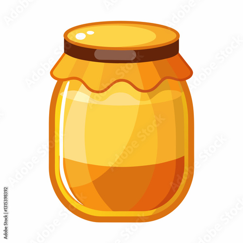a jar filled with sweet, golden honey, a classic treat, vector cartoon illustration