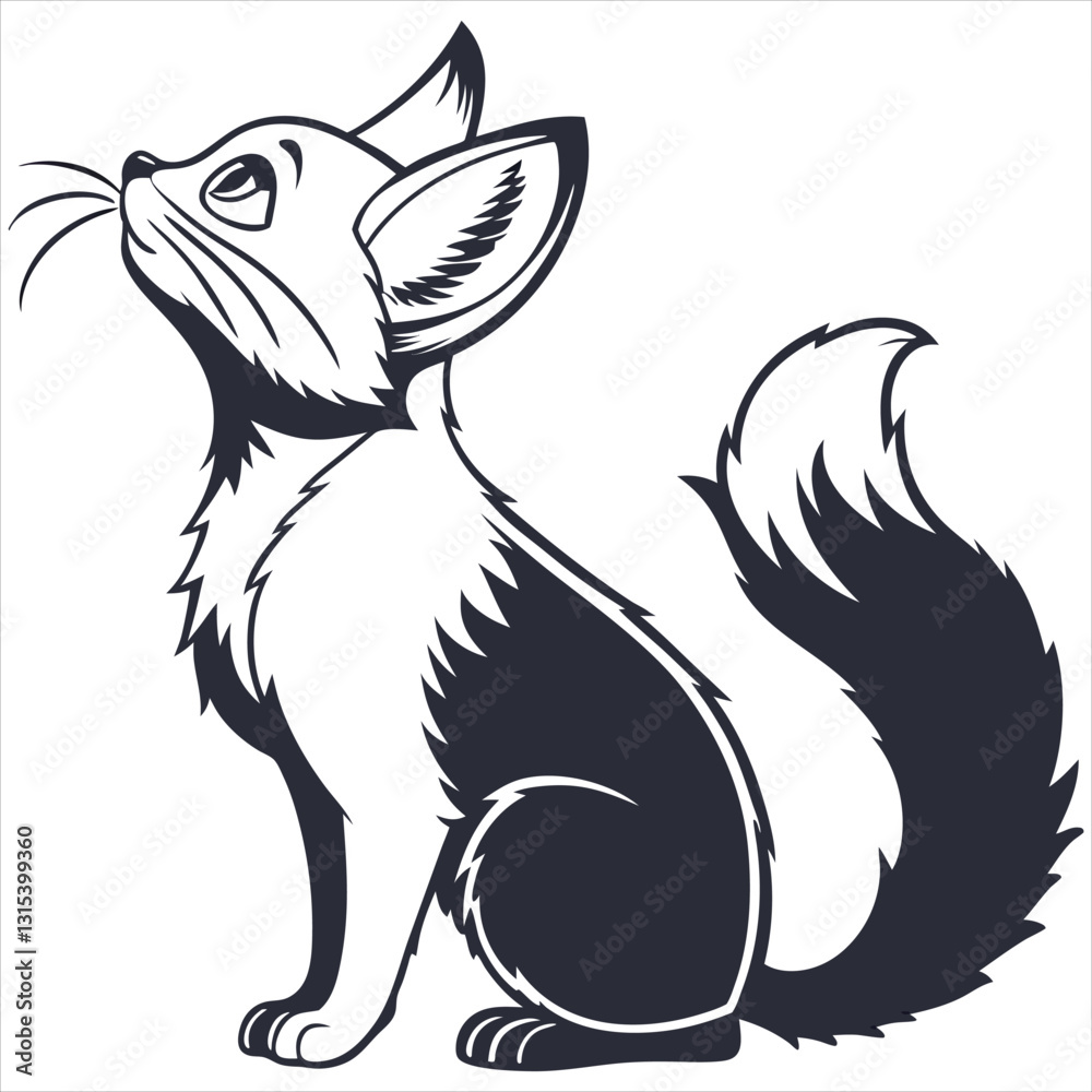 silhouette cute cat image on white background silhouette cute cat image on white background