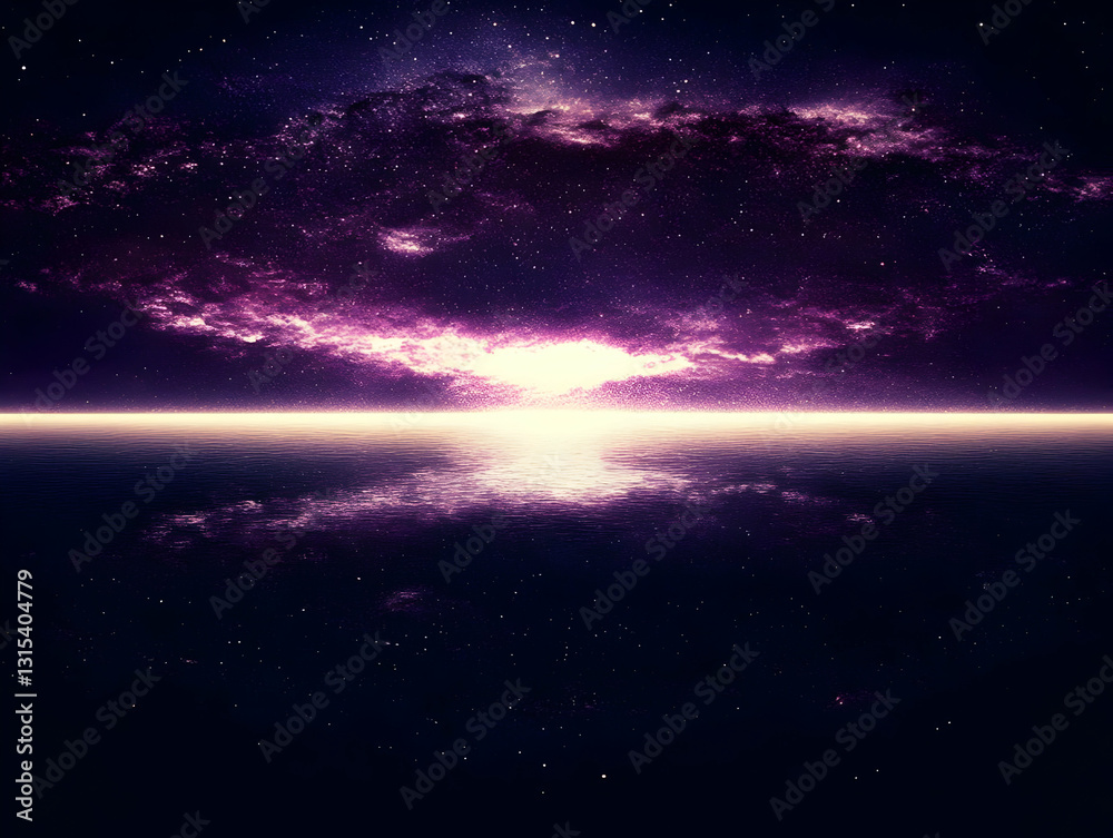 Fototapeta premium Cosmic Sunset over Water