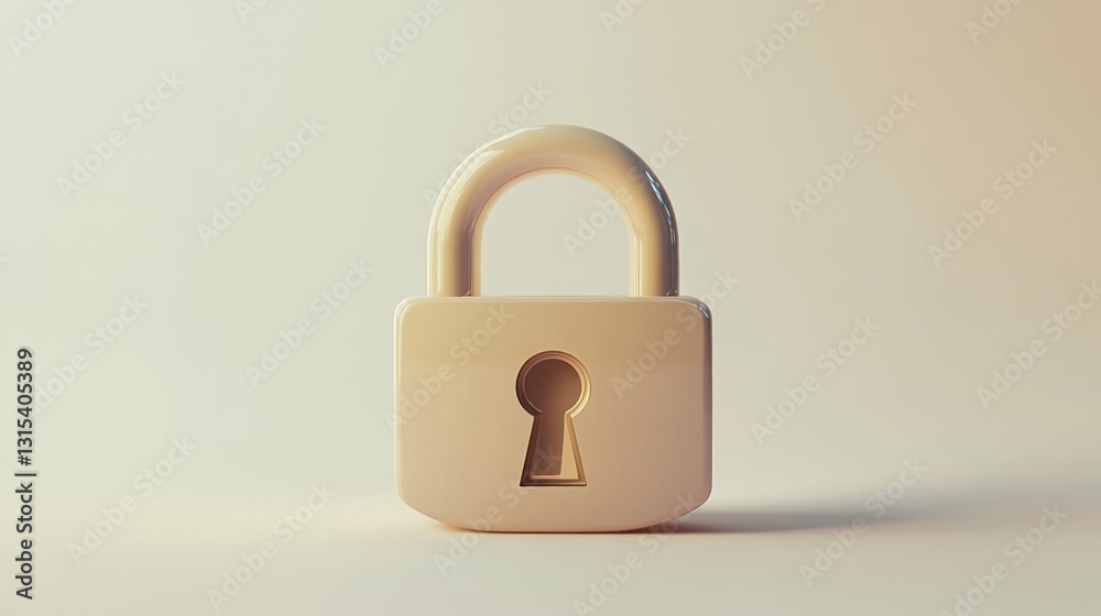 Fototapeta premium Secure Lock Icon: Minimalist Design for Safety and Protection Concepts