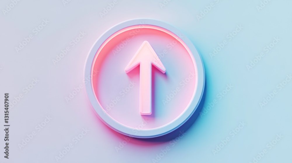 Upward Arrow Icon in Pastel Gradient: Modern Design for Technology, Progress, and Growth Concep Upward Arrow Icon in Pastel Gradient: Modern Design for Technology, Progress, and Growth Concep