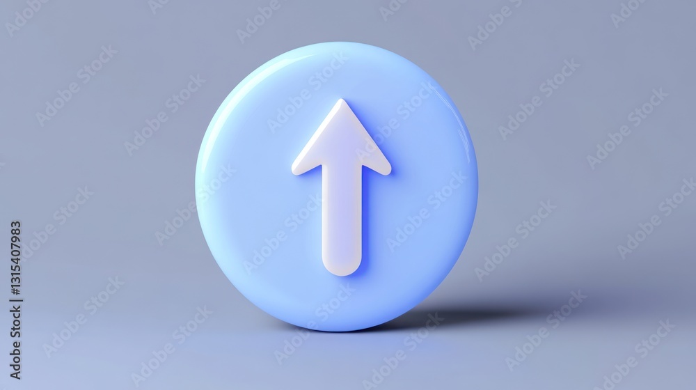 Upward Arrow Icon on Blue Circle: Modern Design for Navigation, Progress, and Directional Guida
