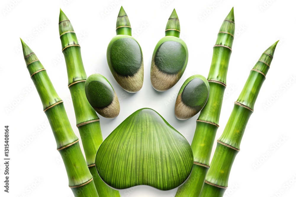 Fototapeta premium Bamboo hand made Panda Paw