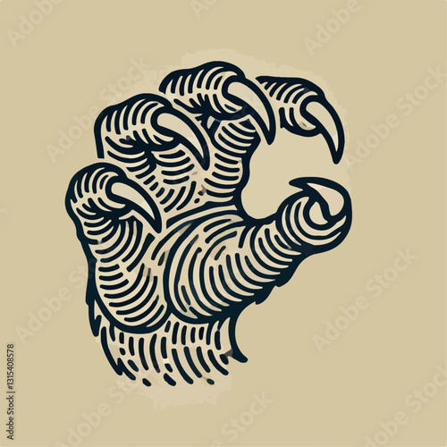 claw hand vector illustration