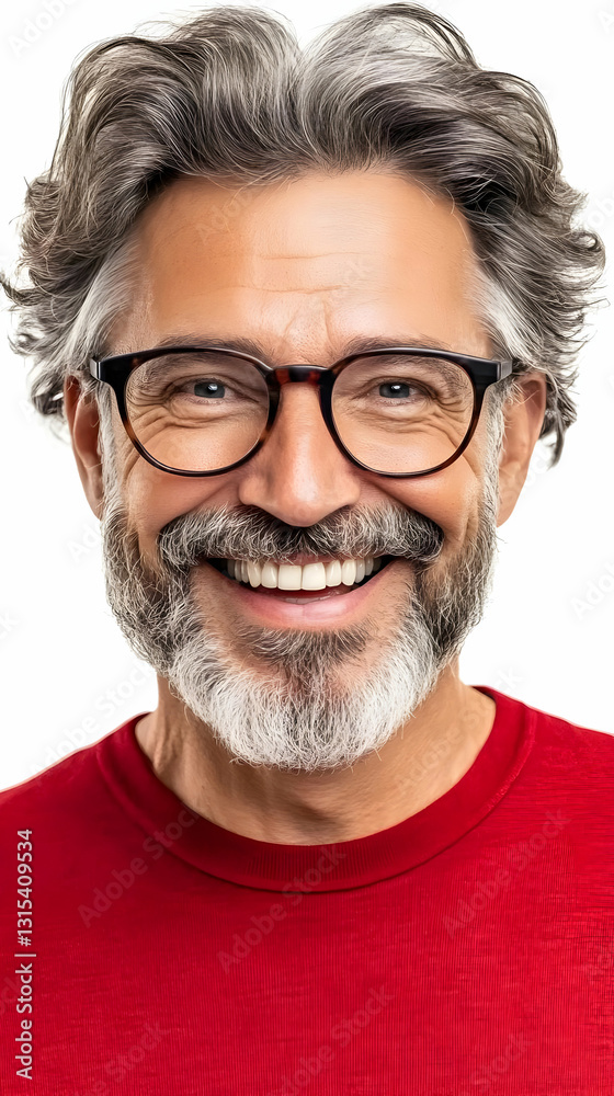 Smiling Man with Glasses and Gray Hair Smiling Man with Glasses and Gray Hair