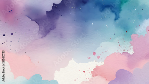 Abstract Watercolor Painting with Pastel Colors for Backgrounds and Textures