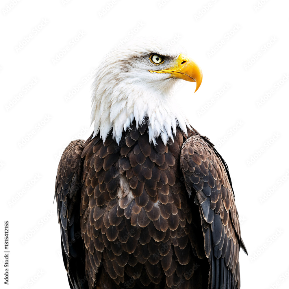 Majestic Bald Eagle Portrait Against a Simple Background Majestic Bald Eagle Portrait Against a Simple Background