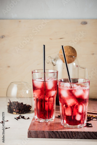 Refreshing hibiscus drink.