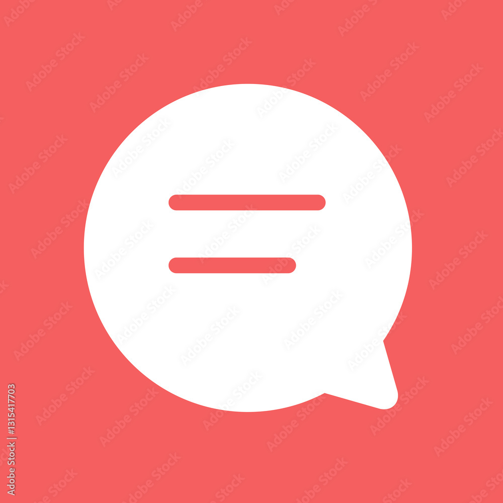 A Simple White Speech Bubble Icon, Conveying Clear Communication And Effortless Messaging Against A Vibrant Coral Background, Suggesting Friendly Interaction And Ease Of Use A Simple White Speech Bubble Icon, Conveying Clear Communication And Effortless Messaging Against A Vibrant Coral Background, Suggesting Friendly Interaction And Ease Of Use