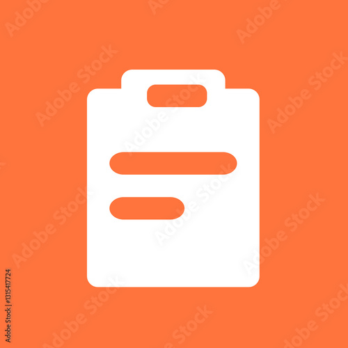 A Simple Checklist Icon, Clean And Minimalist Design On A Vibrant Orange Background, Conveying Organization And Efficiency