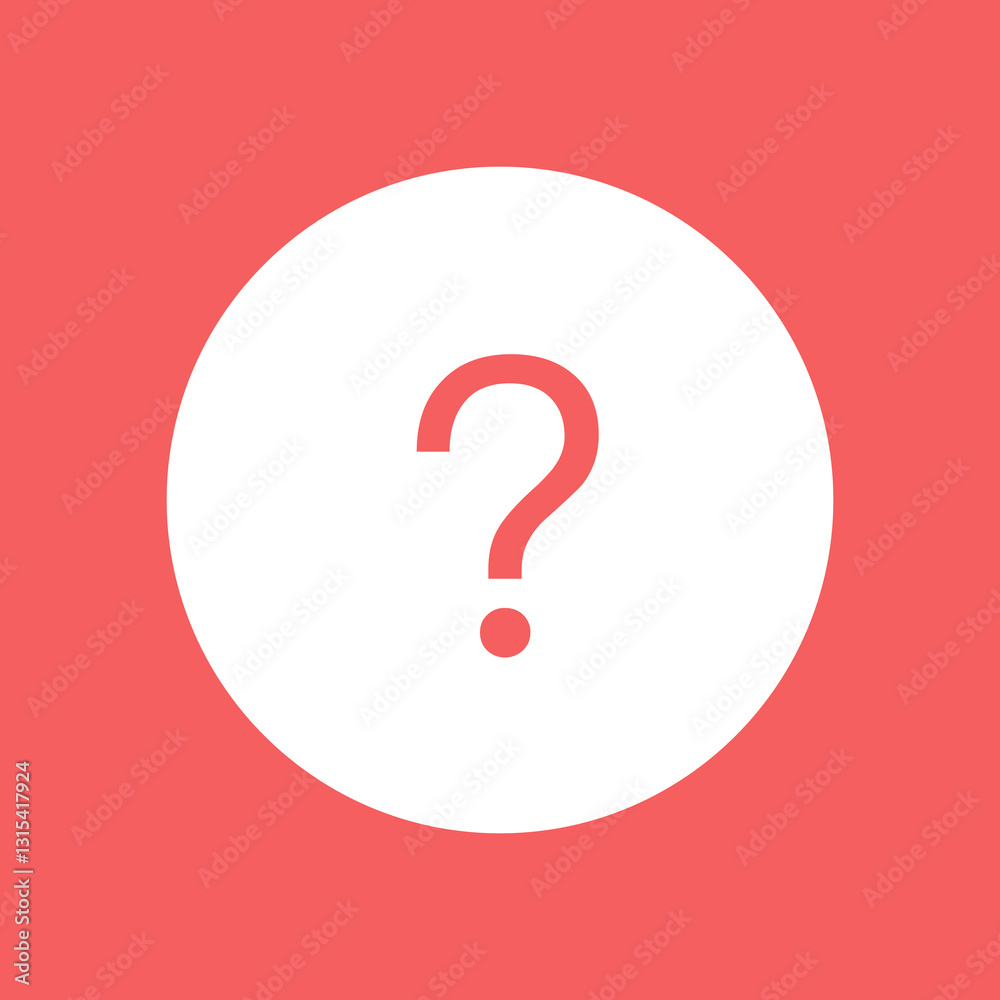 A Simple White Question Mark On A Vibrant Red Background Conveying Curiosity And Seeking Answers With A Minimalist Circular Design A Simple White Question Mark On A Vibrant Red Background Conveying Curiosity And Seeking Answers With A Minimalist Circular Design