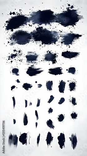 Wallpaper Mural Abstract Ink Splatter & Brush Strokes Torontodigital.ca