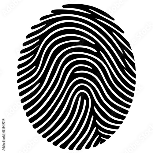 fingerprint black silhouette vector, Simple silhouette Design vector icon with white background.