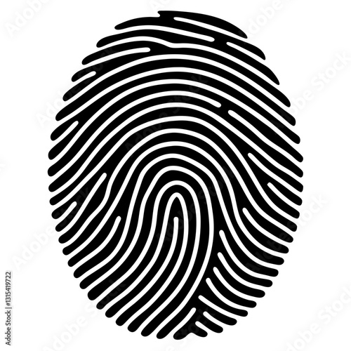 fingerprint black silhouette vector, Simple silhouette Design vector icon with white background.