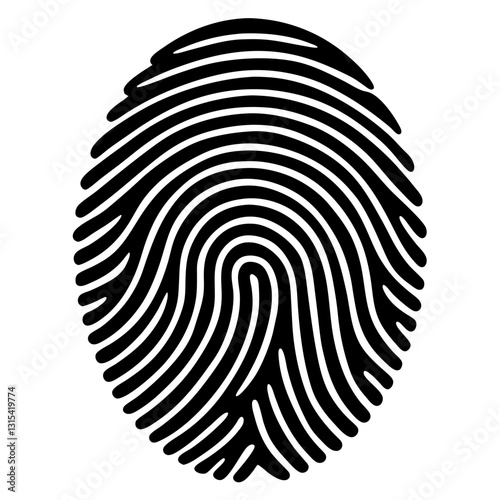 fingerprint black silhouette vector, Simple silhouette Design vector icon with white background.