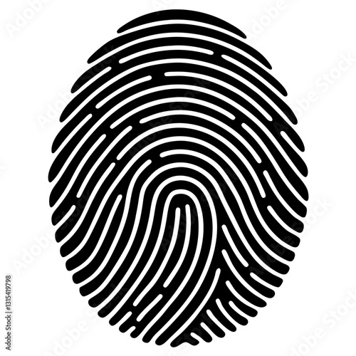 fingerprint black silhouette vector, Simple silhouette Design vector icon with white background.