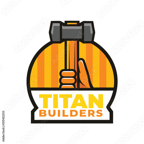 Titan Builders logo featuring a strong hand holding a hammer.