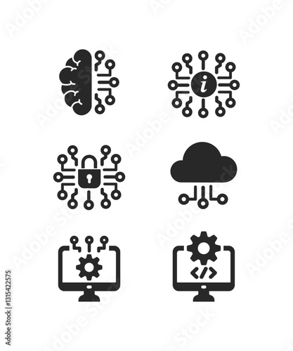 Technology Flats Icons Set Stock Illustration