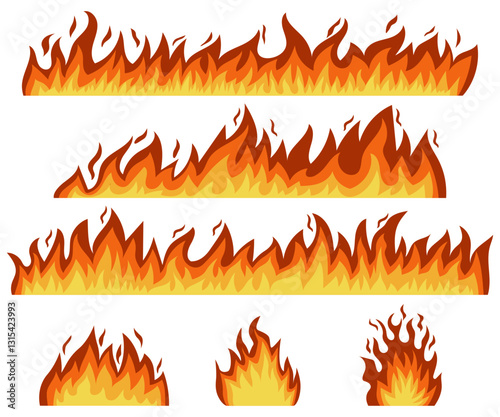 Flame fire hot burn variety flare element design background