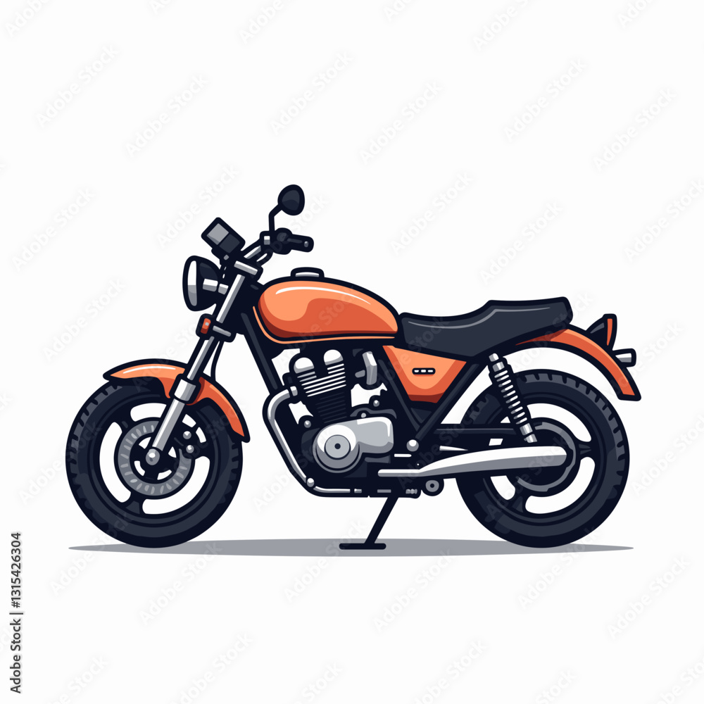 Stylish orange motorcycle on white background Stylish orange motorcycle on white background