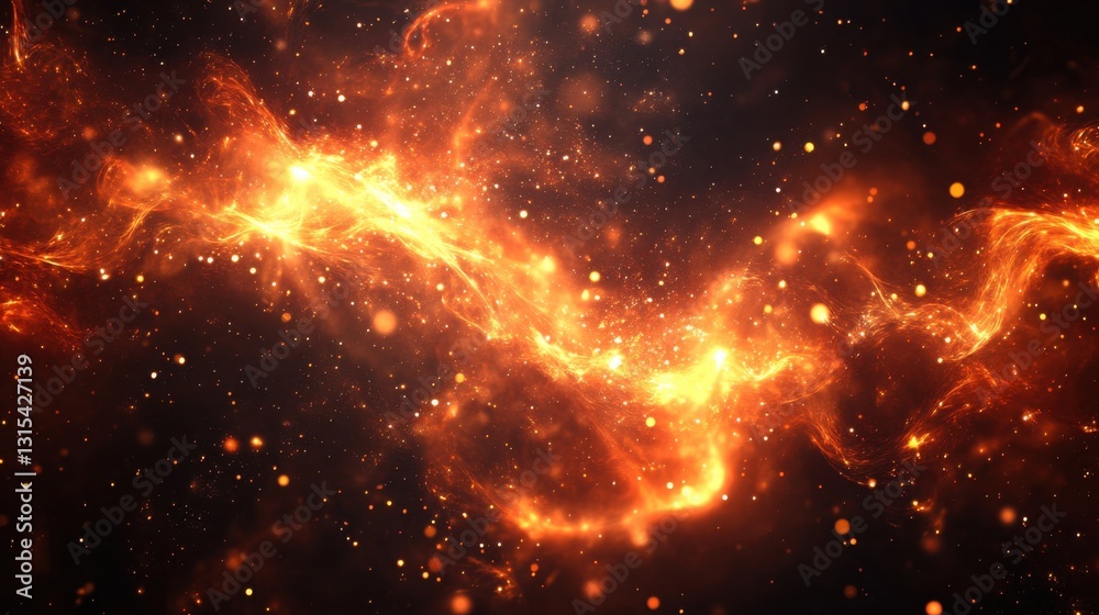 Fototapeta premium Vivid Abstract Cosmic Background with Fiery Orange and Red Effects