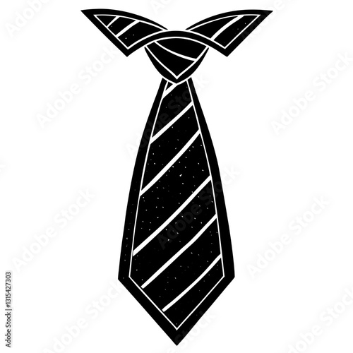 Tie black silhouette vector, Simple silhouette Design vector icon with white background. Dress vector 