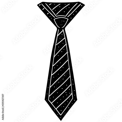 Tie black silhouette vector, Simple silhouette Design vector icon with white background. Dress vector 