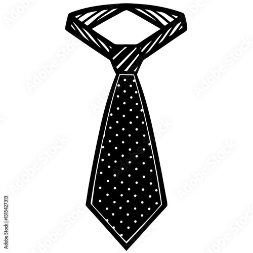 Tie black silhouette vector, Simple silhouette Design vector icon with white background. Dress vector 
