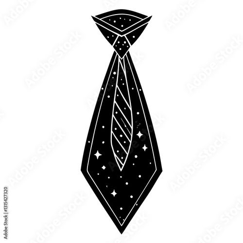 Tie black silhouette vector, Simple silhouette Design vector icon with white background. Dress vector 