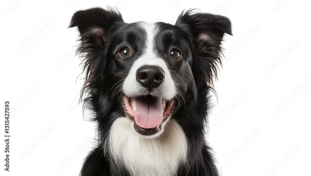 a close-up portrait of a happy black and white border collie with a joyful expression showcasing its playful and friendly nature a close-up portrait of a happy black and white border collie with a joyful expression showcasing its playful and friendly nature
