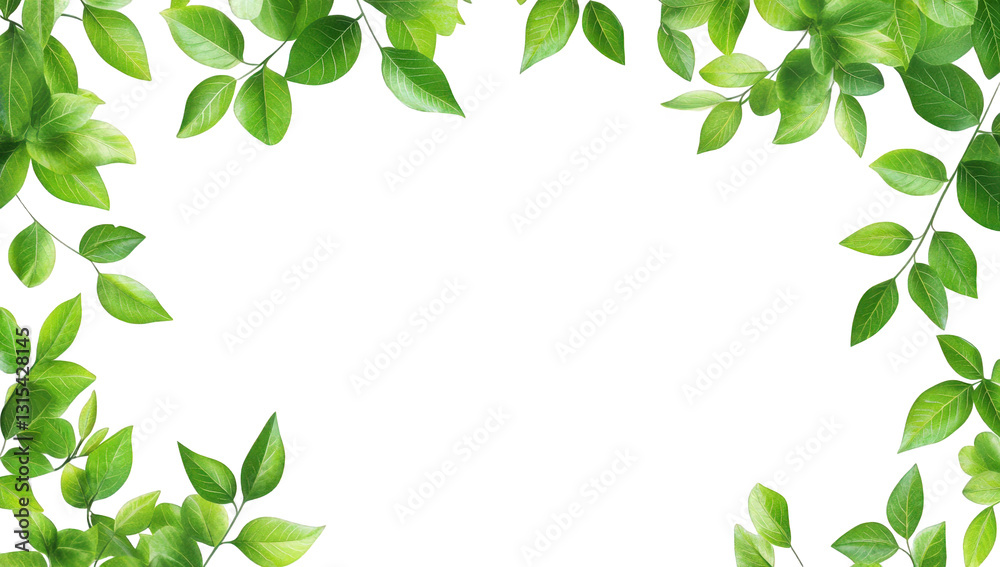 a border of vibrant green leaves frames a blank white space creating a fresh and natural aesthetic suitable for various creative projects a border of vibrant green leaves frames a blank white space creating a fresh and natural aesthetic suitable for various creative projects