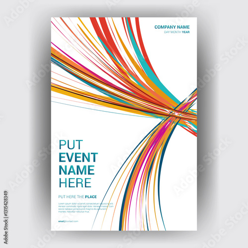 Colorful lines event poster design template