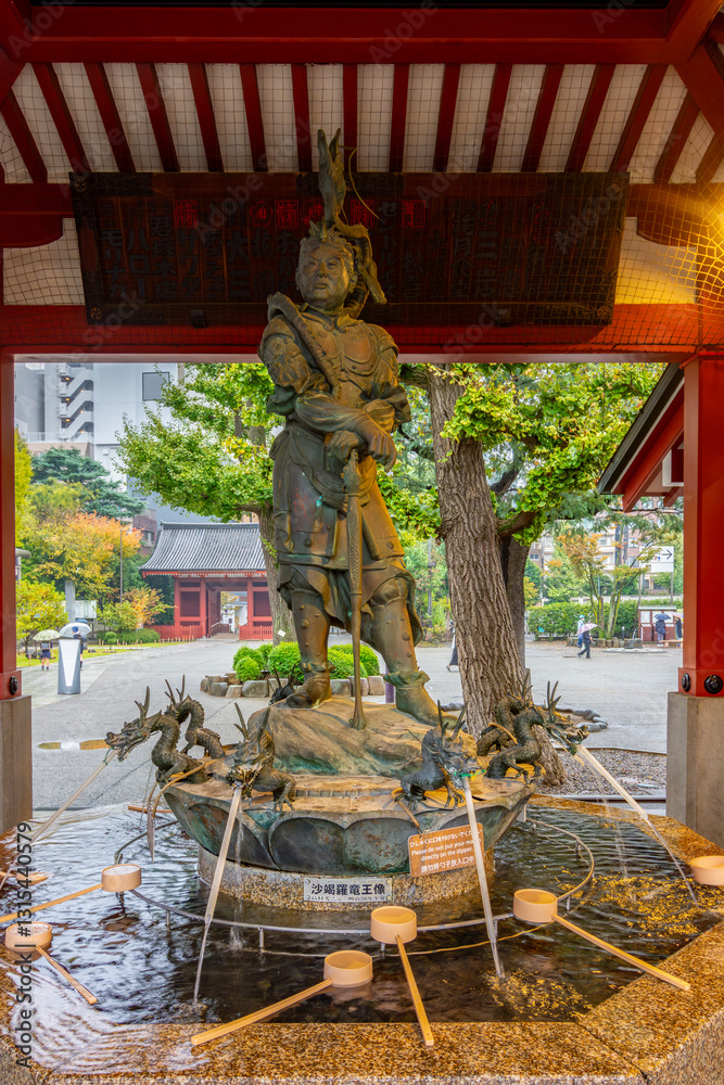 Ritual fountain at Senso-ji temple in Asakusa, Tokyo, Japan