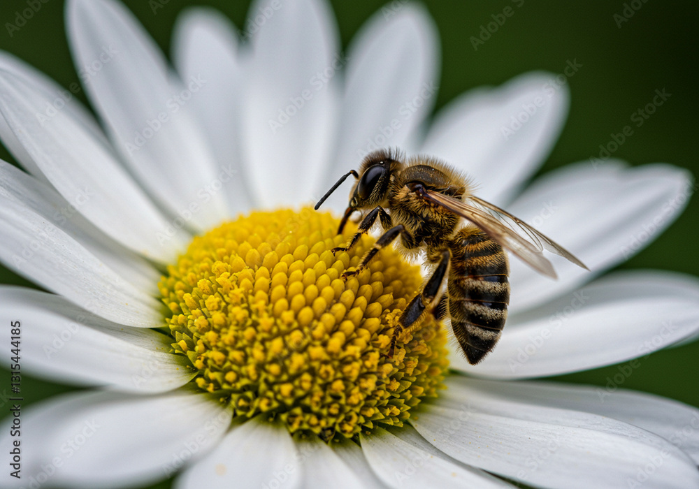 A Honeybee on a Daisy: Nature's Perfect Harmony A Honeybee on a Daisy: Nature's Perfect Harmony