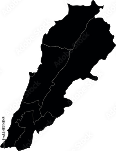 Simple Map of Lebanon
