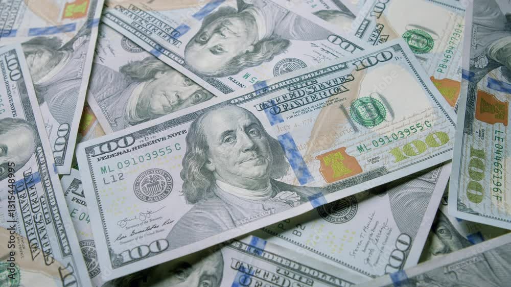 A Stacked Display of 100 Dollar Bills Shown Publicly for Better Visibility and Impact A Stacked Display of 100 Dollar Bills Shown Publicly for Better Visibility and Impact