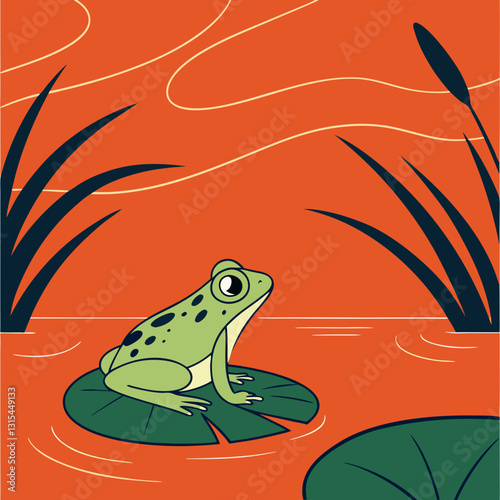 frog in the pond