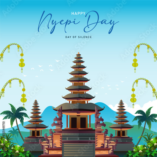happy nyepi day, day of silence background