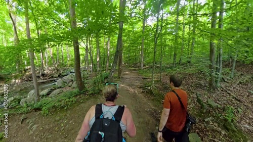 Hiking on Smooth Whiteoak Canyon Trail in Shenandoah National Park