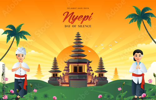 selamat hari raya nyepi, day of silence background, poster