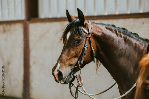 Horse in an arena photo