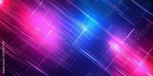 digital abstract background with glowing geometric light patterns in blue, purple, and magenta tones