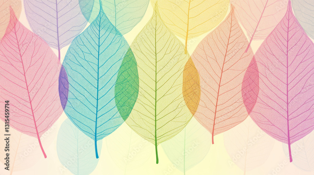 Obraz premium Colorful translucent leaves background.