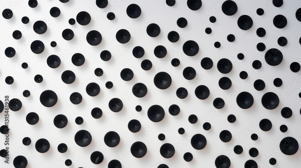 A mesmerizing composition featuring numerous black bokeh points of varying sizes A mesmerizing composition featuring numerous black bokeh points of varying sizes