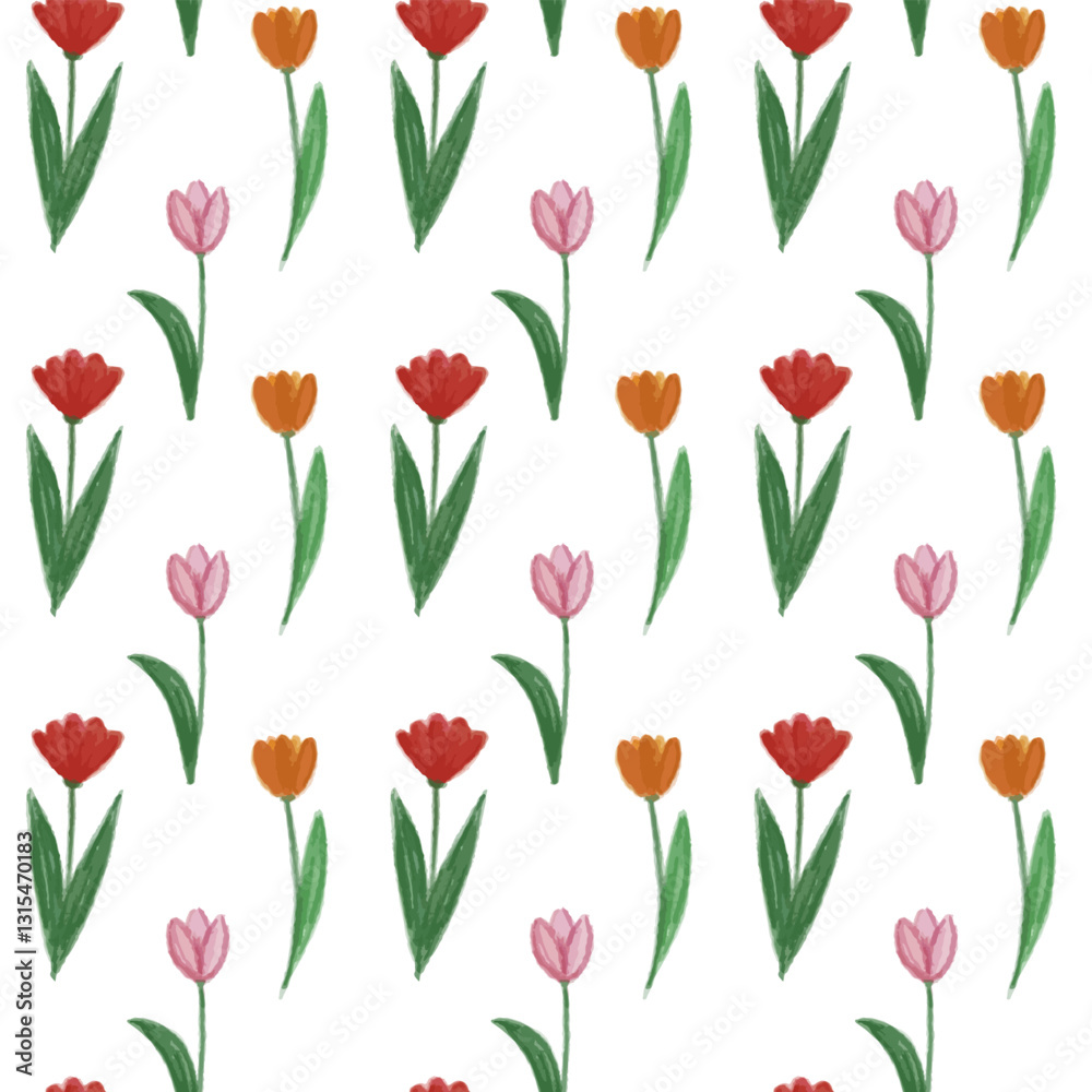 Obraz premium seamless pattern with tulips